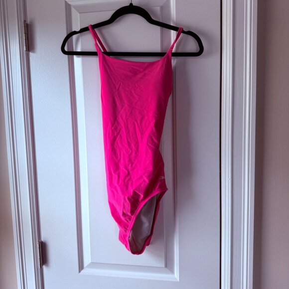 NWT Speedo Women's Pink Swimsuit One Piece Flex Double Cross Back Moderate Cut 8 - Picture 8 of 8